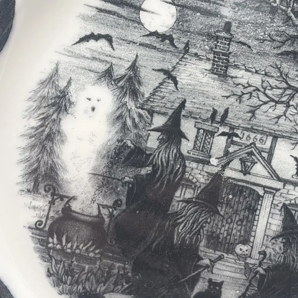 Royal Stafford Witches Coven Set 8 Salad/Side Plate Ghost Halloween Seance New